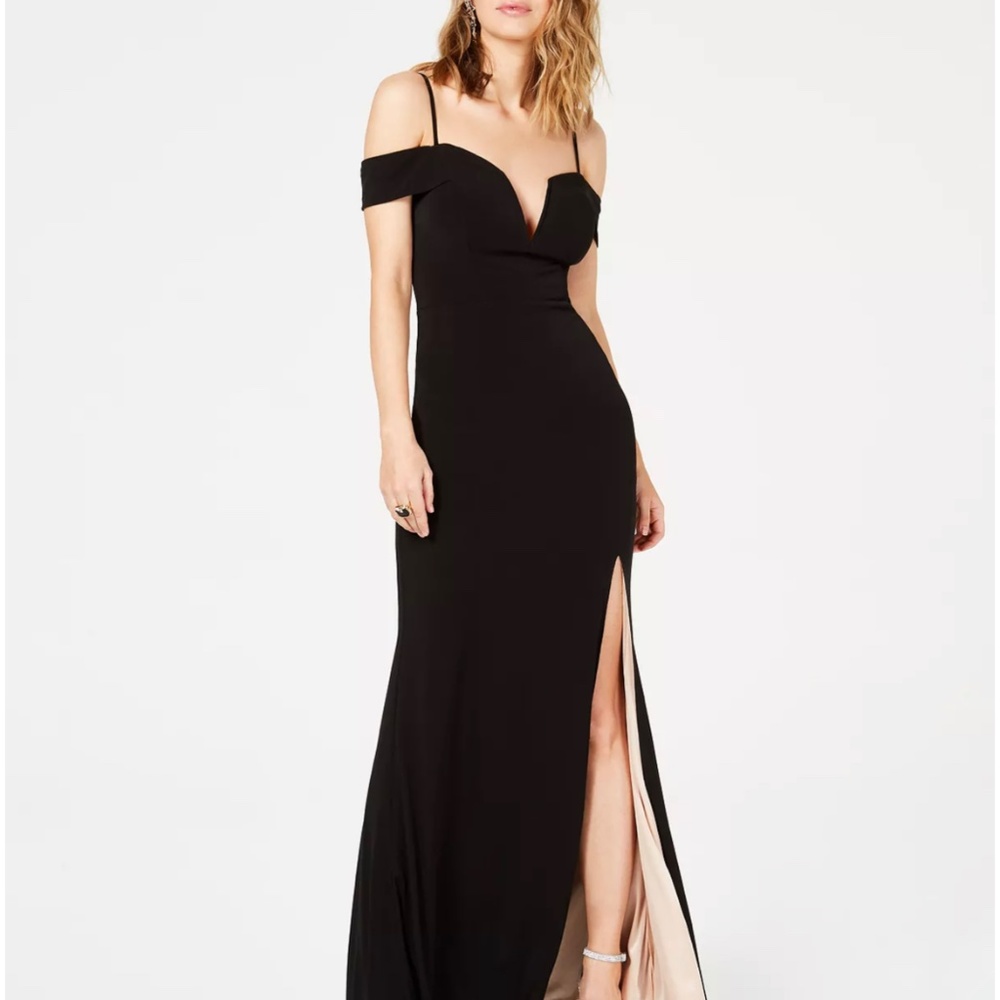 Black Off-the-Shoulder Formal Dress